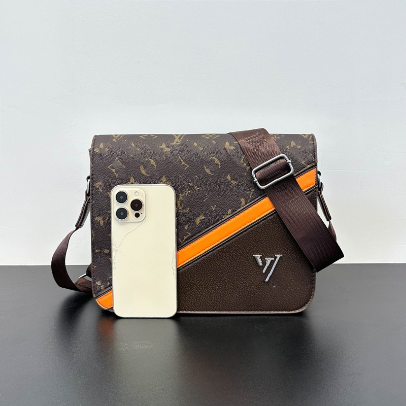 Geantă de umăr pentru bărbați - piele PU, căptușeală din pânză, stil urban minimalist, model cu litere, marcă privată autorizată, impermeabilă, rezistentă la uzură, capacitate extensibilă