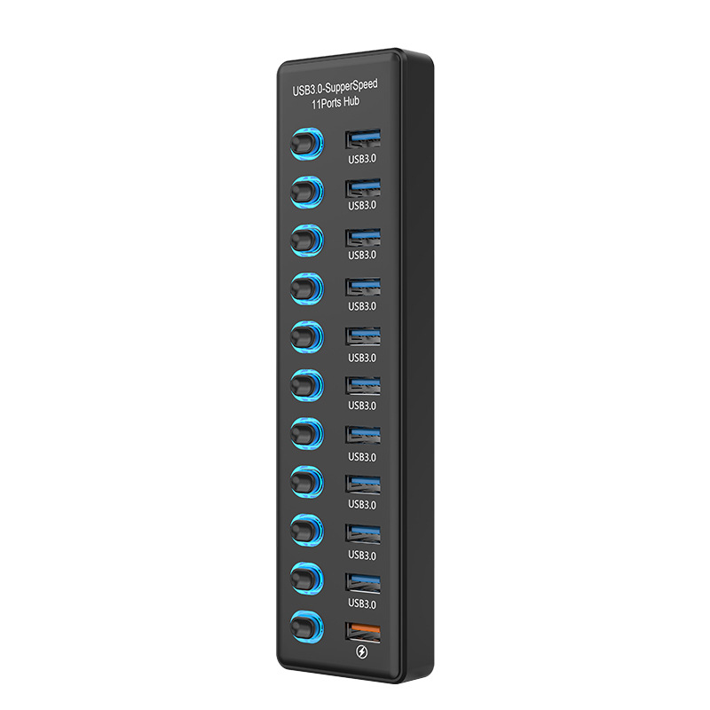 Miyitong 610 USB hub so 10 portmi – USB 3.2 Gen1, 5 Gbps, externé napájanie