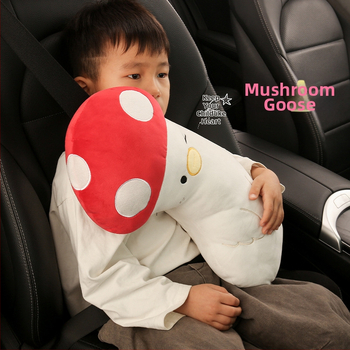 Detská plyšová podložka na rameno bezpečnostného pásu auta, cartoon dizajn — polyester, 0,35 kg, univerzálny kryt pásu, Cow Mom Craftsmanship