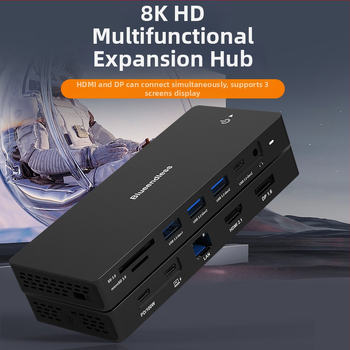 Type-C docking stanica s dvojitým DP a HDMI, viacmonitorová 4K60Hz hub, 10Gbps, USB 3.1, kábel 1 m