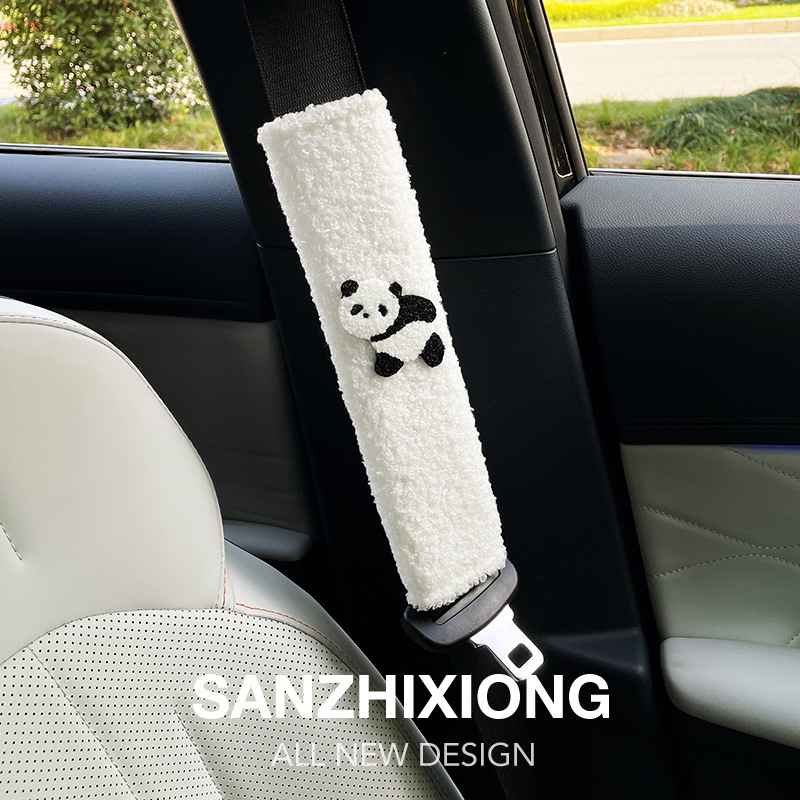 Podloška za ramenski pojas automobila s dizajnom Panda – poliester, zaštita
