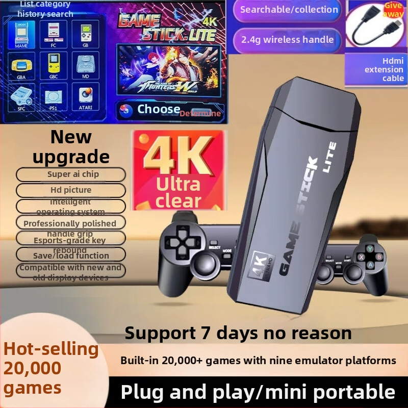 Kućna TV igraća konzola s bežičnim kontrolerom i dvostrukim joystickom — model Retro Arcade, HDMI sučelje, osnovni nivo