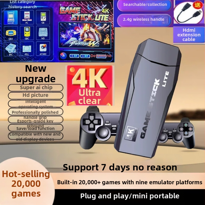 Kućna TV igraća konzola s bežičnim kontrolerom i dvostrukim joystickom — model Retro Arcade, HDMI sučelje, osnovni nivo