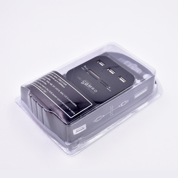 USB 2.0 hub so 6 portami a integrovaným čítačom kariet SD/TF/MS/M2, napájanie cez USB, 480 Mbps
