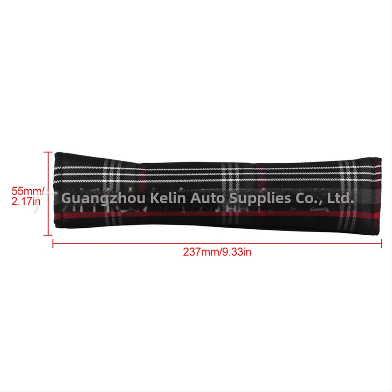 Keling polyesterový kryt na bezpečnostný pás v automobile – ramenná vankúš s károvaným vzorom, univerzálne uchytenie, ochrana ramena, 1 pár