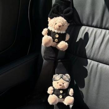Xueyi Zaštitnik ramena sigurnosnog pojasa – Dizajn Maillard Bear Couple – Unutarnja dekoracija automobila – Anti-Stranglehold