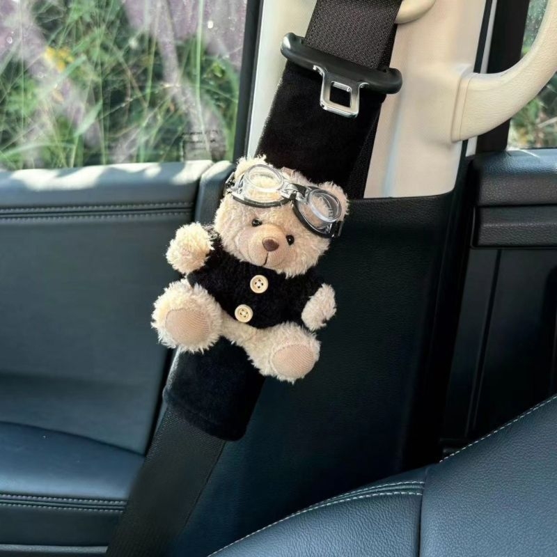 Xueyi Zaštitnik ramena sigurnosnog pojasa – Dizajn Maillard Bear Couple – Unutarnja dekoracija automobila – Anti-Stranglehold