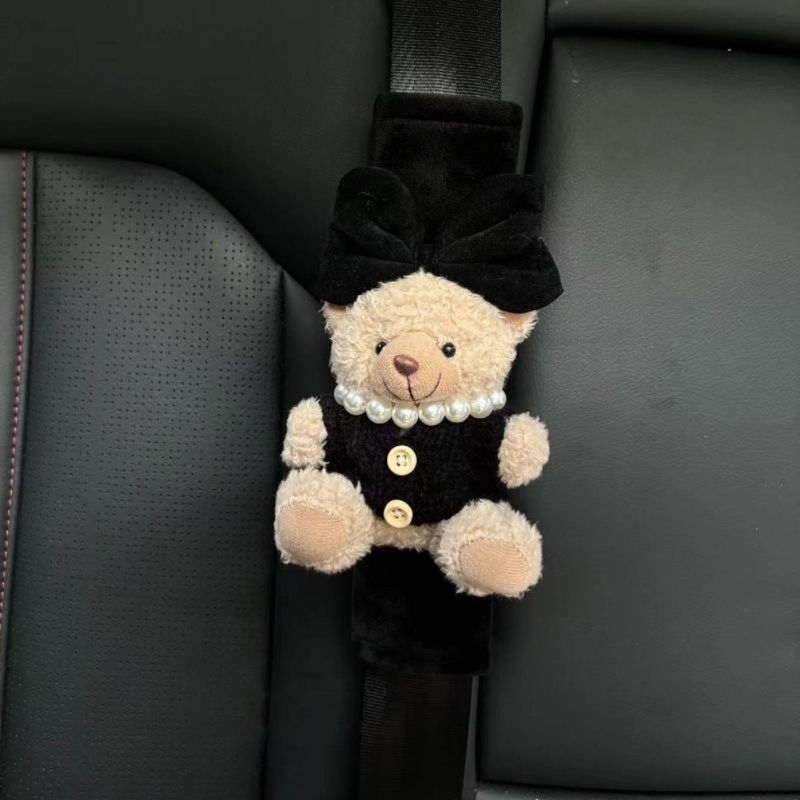 Xueyi Zaštitnik ramena sigurnosnog pojasa – Dizajn Maillard Bear Couple – Unutarnja dekoracija automobila – Anti-Stranglehold
