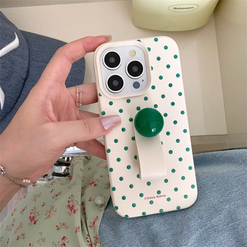 Kórejský štýl Ins trend – malý okrúhly držiak na telefón s kruhovým prstenným držadlom – TPU, maľovaný povrch, prispôsobiteľný, proti pádu, kompatibilný s iPhone 11/12/X/13/14 sériou