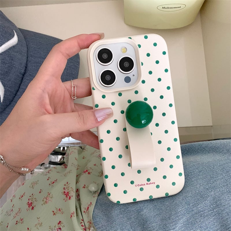 Kórejský štýl Ins trend – malý okrúhly držiak na telefón s kruhovým prstenným držadlom – TPU, maľovaný povrch, prispôsobiteľný, proti pádu, kompatibilný s iPhone 11/12/X/13/14 sériou
