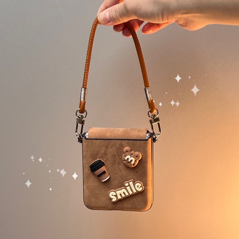 Kryt pre Honor Magic V Flip so skladacím dizajnom, vzor kožušinovej textúry, úplná ochrana, stredový pánt, pútko na nosenie