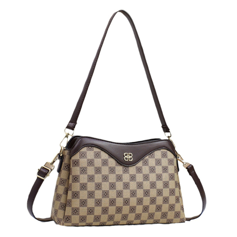 PU-ből készült crossbody táska, függőleges négyzet alak, háromdimenziós külső, cipzárral nyitható, poliészter bélés, belső telefonzseb — városi minimalistizmus