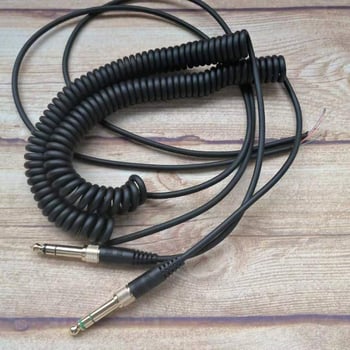 Заменям пружинен кабел за слушалки, съвместим с DT770, 7506, V600 и V900, с 6,5 мм щепсел
