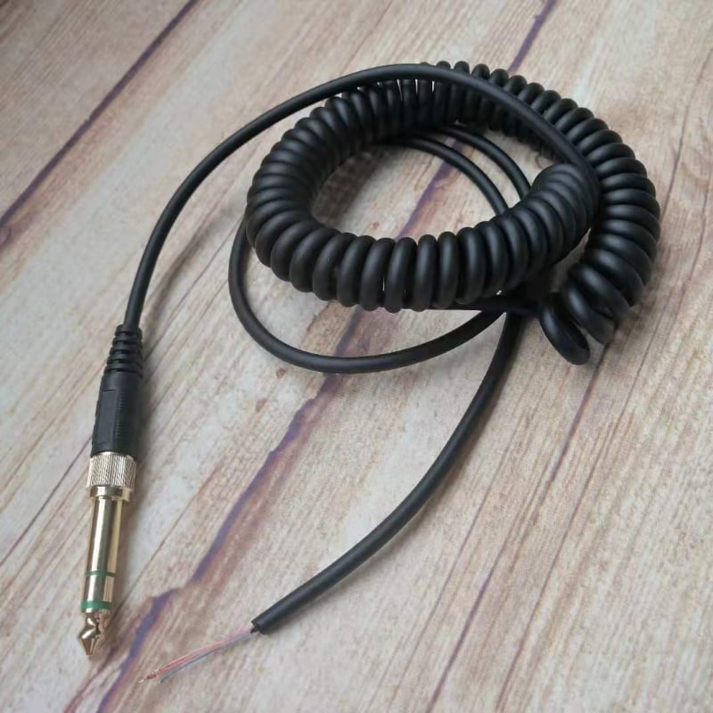 Заменям пружинен кабел за слушалки, съвместим с DT770, 7506, V600 и V900, с 6,5 мм щепсел