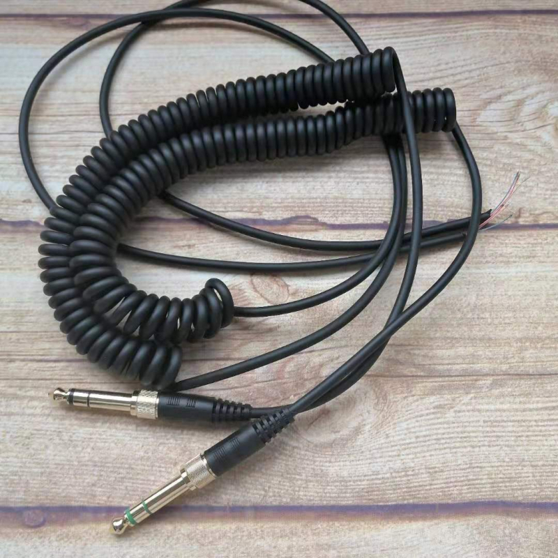 Заменям пружинен кабел за слушалки, съвместим с DT770, 7506, V600 и V900, с 6,5 мм щепсел