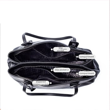 SEAMMER Tote táska – Utcai stílus, Valódi bőr, Vízszintes négyzet alakú, Cipzár