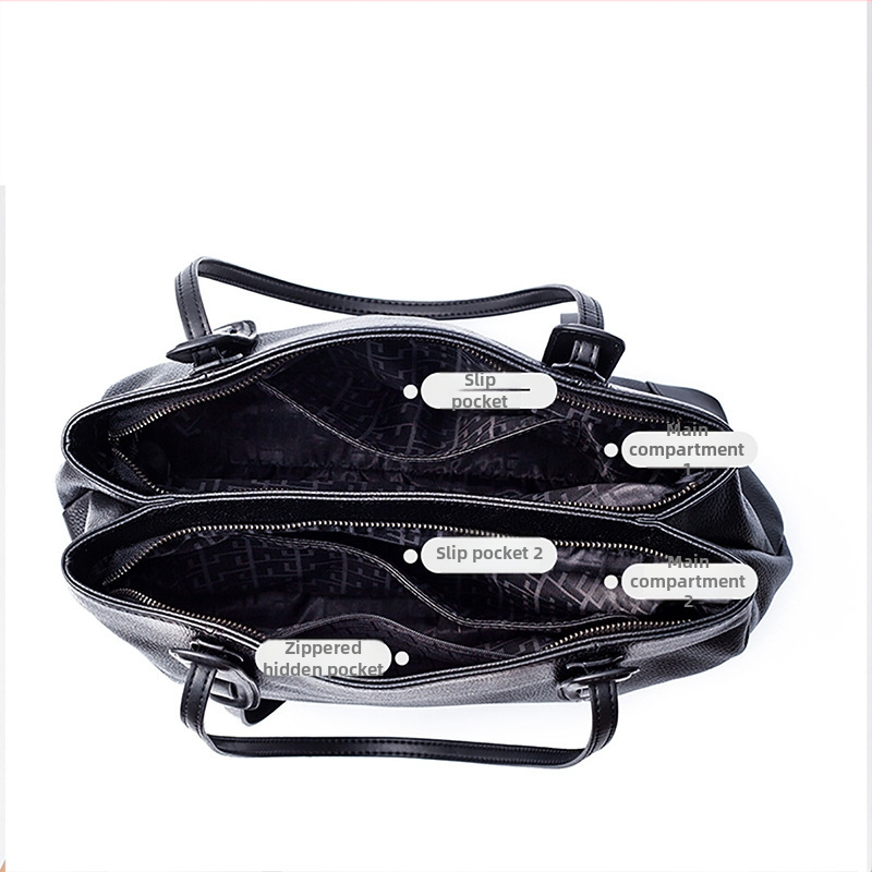 SEAMMER Tote táska – Utcai stílus, Valódi bőr, Vízszintes négyzet alakú, Cipzár