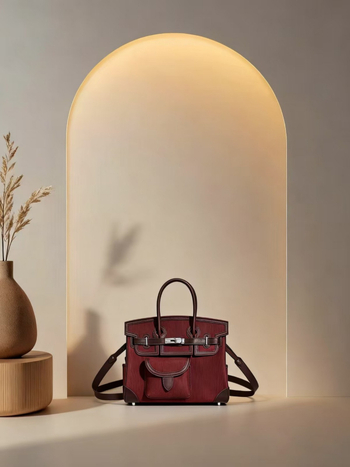 Carrooco Geantă de damă din piele și țesătură pentru umăr – Capacitate mare, Formă orizontală pătrată, Închidere cu lacăt