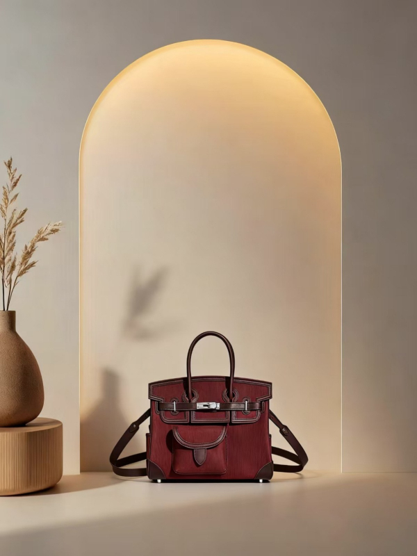 Carrooco Geantă de damă din piele și țesătură pentru umăr – Capacitate mare, Formă orizontală pătrată, Închidere cu lacăt