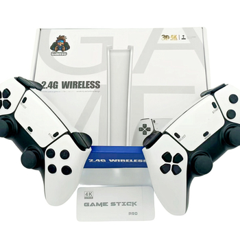 Νοσταλγική κονσόλα παιχνιδιών με μνήμη 64GB, ασύρματο HDMI 4K 2.4G, υποστήριξη δύο παικτών, λειτουργικό σύστημα 64‑bit