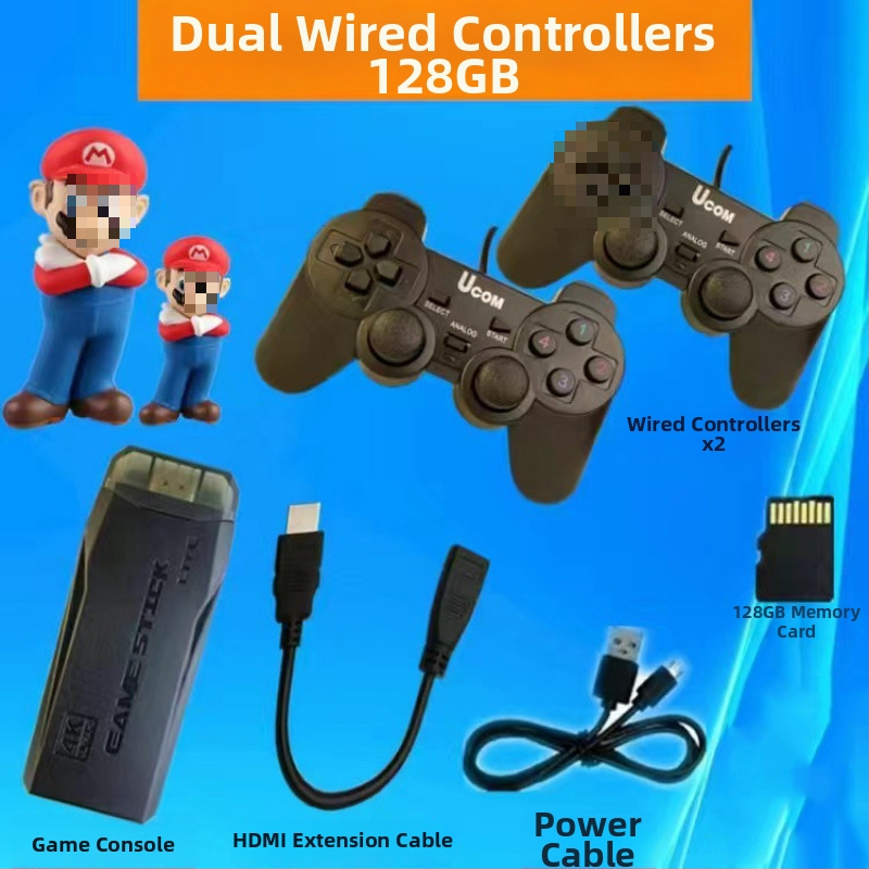 2025 Domáca televízna herná konzola s 4K HD, Bluetooth bezdrôtové dvojité ovládače, retro arcade