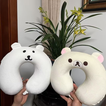 У-образена пътна възглавница за възрастни, пълнеж паметна пяна, калъф от 100% памук, модерен минималистичен дизайн