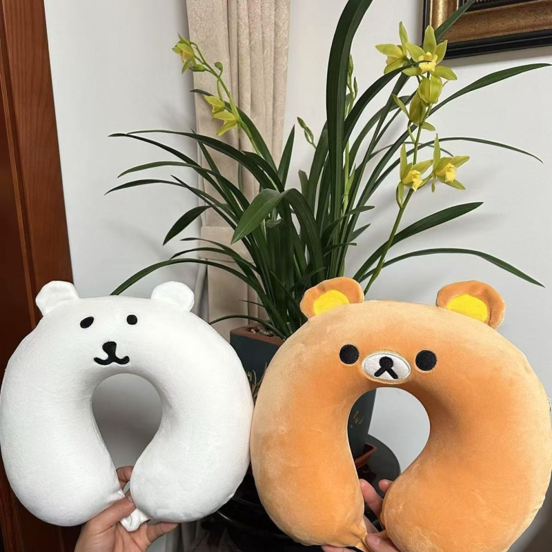 У-образена пътна възглавница за възрастни, пълнеж паметна пяна, калъф от 100% памук, модерен минималистичен дизайн