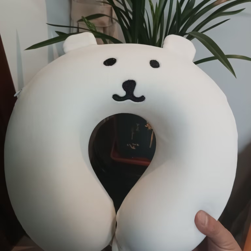 У-образена пътна възглавница за възрастни, пълнеж паметна пяна, калъф от 100% памук, модерен минималистичен дизайн