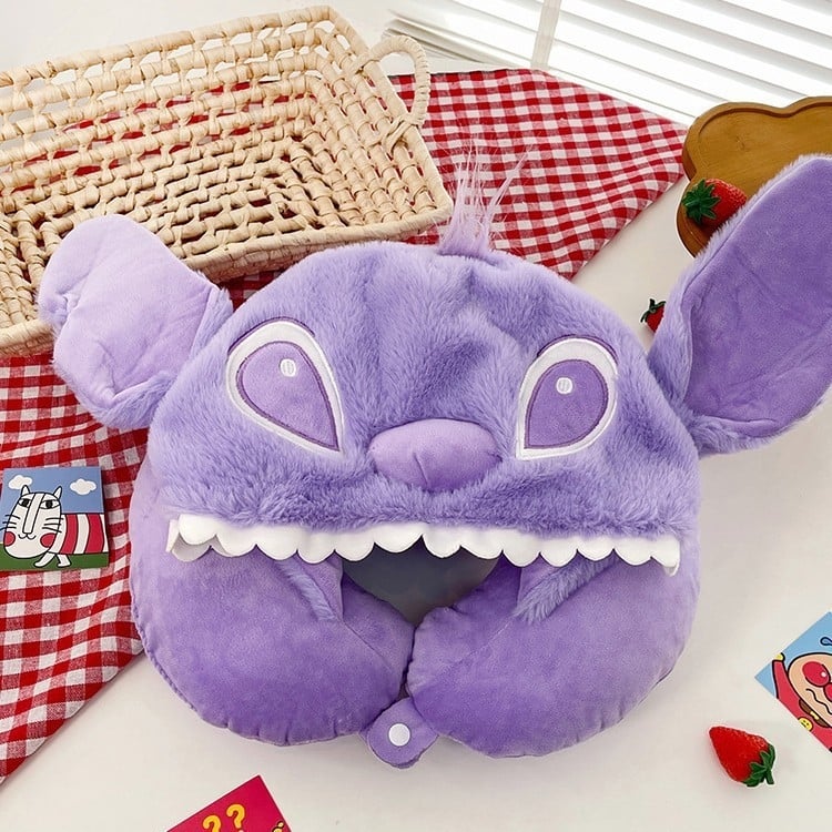 Perne de gât în formă de U, cu glugă – umplutură din bumbac, material velur Crystal Velvet, design minimalist, potrivire universală