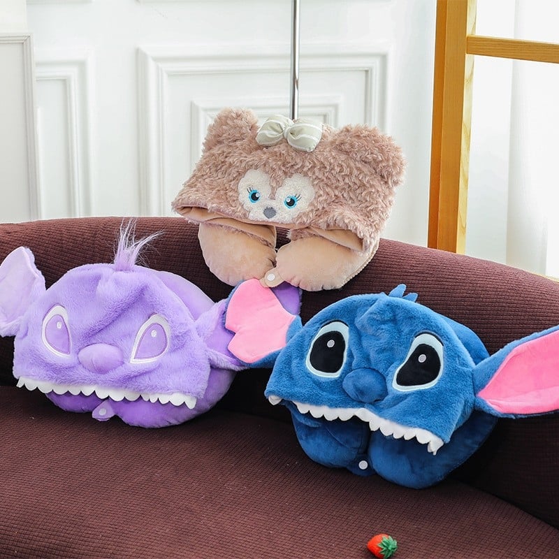 Perne de gât în formă de U, cu glugă – umplutură din bumbac, material velur Crystal Velvet, design minimalist, potrivire universală