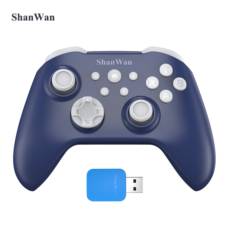 Shanwan Q34B gaming kontroler, tri načina, dvostruki Hall joystick, trostruka prilagodba načina, šestosični senzor kretanja, Bluetooth i Type-C, kompatibilan s PC-om, Apple, Android, SWITCH