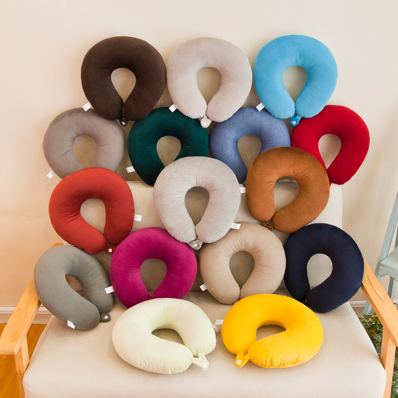 Pernă pentru gât în formă U pentru călătorii cu mașina și somn – stil modern minimalist, umplutură PP bumbac, țesătură din fibre chimice