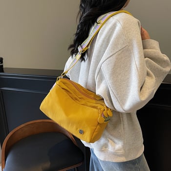 Geantă casuală pentru femei cu capacitate mare – Simplitate urbană, Oxford material, Formă cilindrică, Fermoar, Primăvara 2025