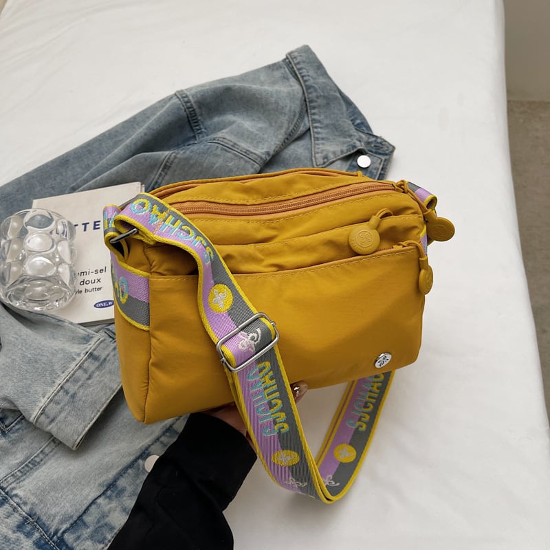 Geantă casuală pentru femei cu capacitate mare – Simplitate urbană, Oxford material, Formă cilindrică, Fermoar, Primăvara 2025