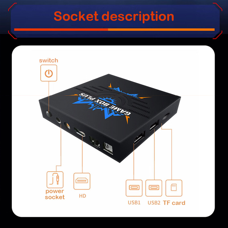 Κονσόλα παιχνιδιών X6Plus με προσαρμοσμένο λειτουργικό σύστημα, ασύρματη, HDMI σε τηλεόραση, 720p