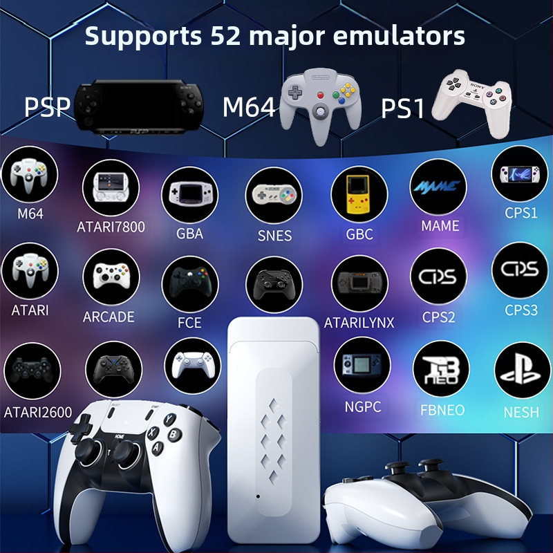 Gaming konzola M22 — bezdrôtový arkádový ovládač pre televízor, 2 hráči, 64GB/128GB, HDMI, PC-USB kompatibilný