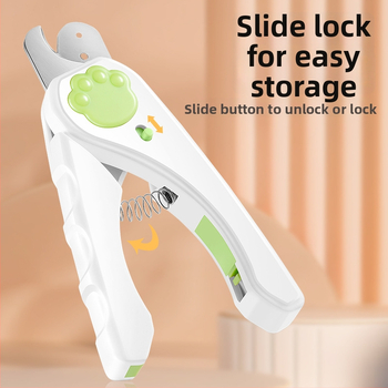 Mājdzīvnieku nagu šķēres ar LED gaismu, pret asiņošanu, iebūvēts nagu fails, piemēroti kaķiem un suņiem