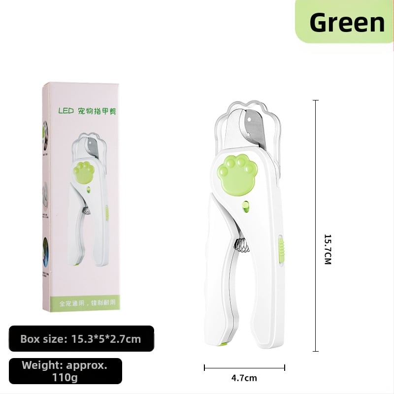Mājdzīvnieku nagu šķēres ar LED gaismu, pret asiņošanu, iebūvēts nagu fails, piemēroti kaķiem un suņiem