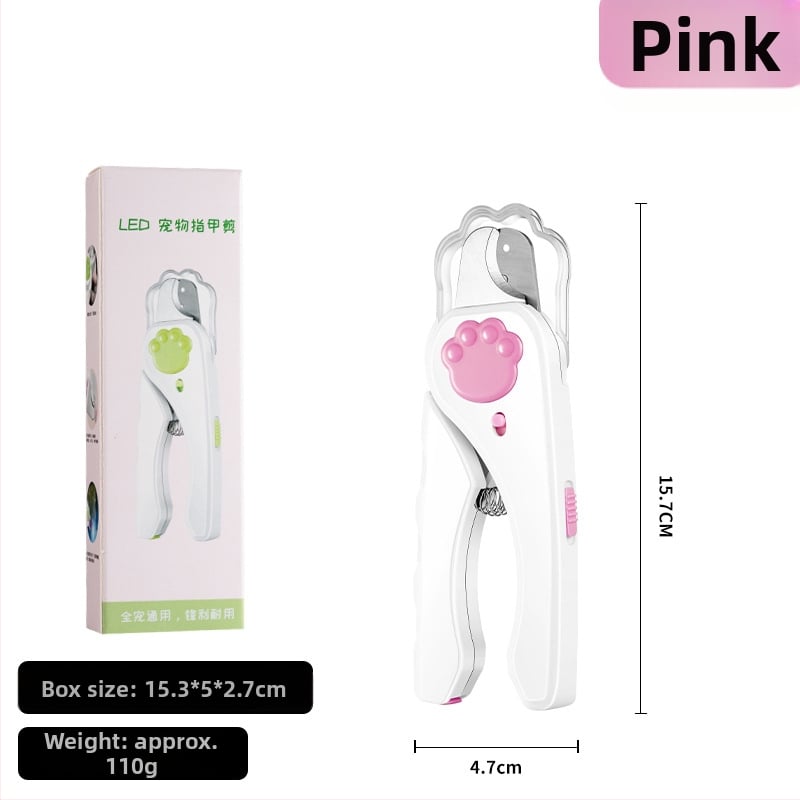 Mājdzīvnieku nagu šķēres ar LED gaismu, pret asiņošanu, iebūvēts nagu fails, piemēroti kaķiem un suņiem