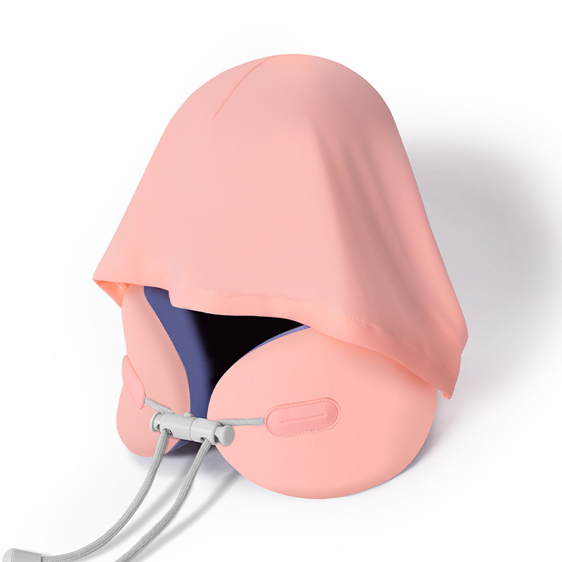 У-образна пътна възглавница за врата с паметна пяна и Ice Silk плат, за възрастни, модерен минимализъм