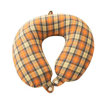 У-образна възглавница за шия с пълнеж от елда, калъф от памучен плат, съдържание на пълнежа 95%, стил: модерен минимализъм, за възрастни.