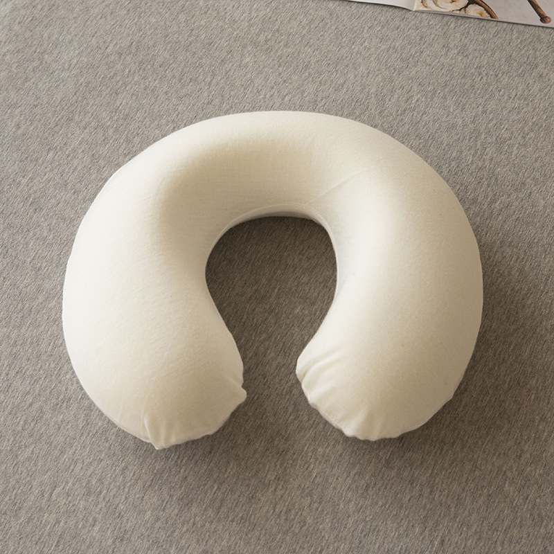 У-образна възглавница за шия с пълнеж от елда, калъф от памучен плат, съдържание на пълнежа 95%, стил: модерен минимализъм, за възрастни.