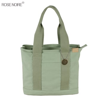 ROSE NOIRE канвасова Tote чанта — вертикален квадрат, цип, вътрешен слой, градски стил