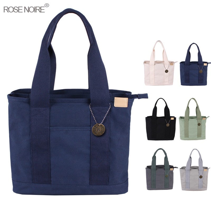 ROSE NOIRE канвасова Tote чанта — вертикален квадрат, цип, вътрешен слой, градски стил