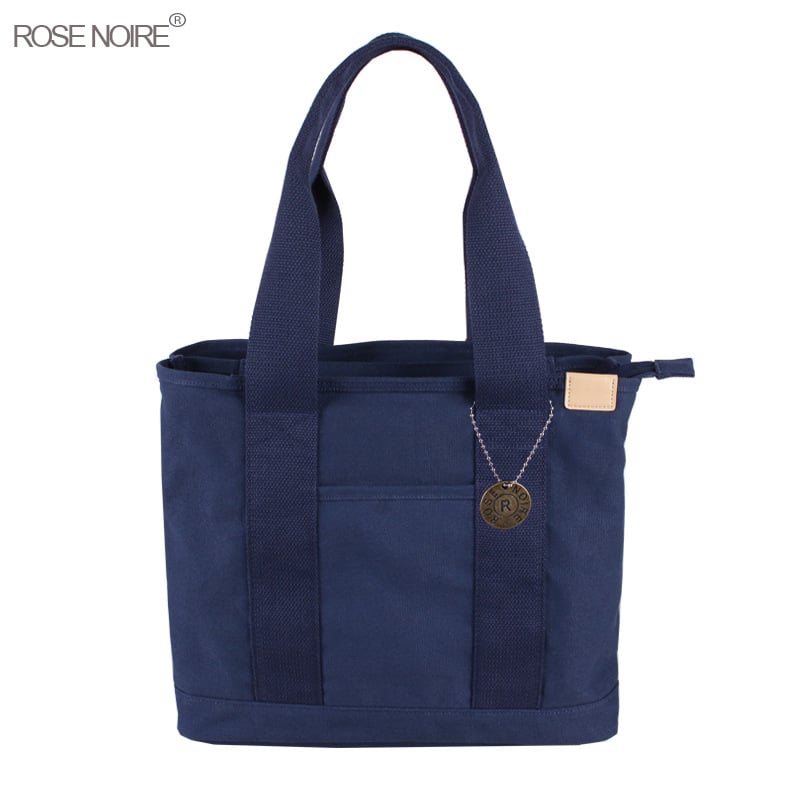 ROSE NOIRE канвасова Tote чанта — вертикален квадрат, цип, вътрешен слой, градски стил