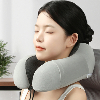 Memory foam U-образна пътуваща възглавница за врата, с ултра мека спандексова материя, за възрастни