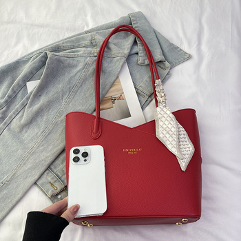 Geantă Tote cu model Lychee, formă bucket, PU, curea crossbody, fermoar, buzunare interne (secret cu fermoar, buzunar pentru telefon, buzunar pentru ID)