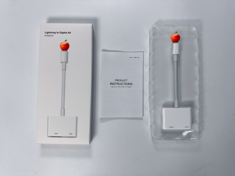 iPhone 14 Lightning–HDMI videó adapter kábel, réz vezeték, 12,5 cm, nikkelezett, televízióhoz