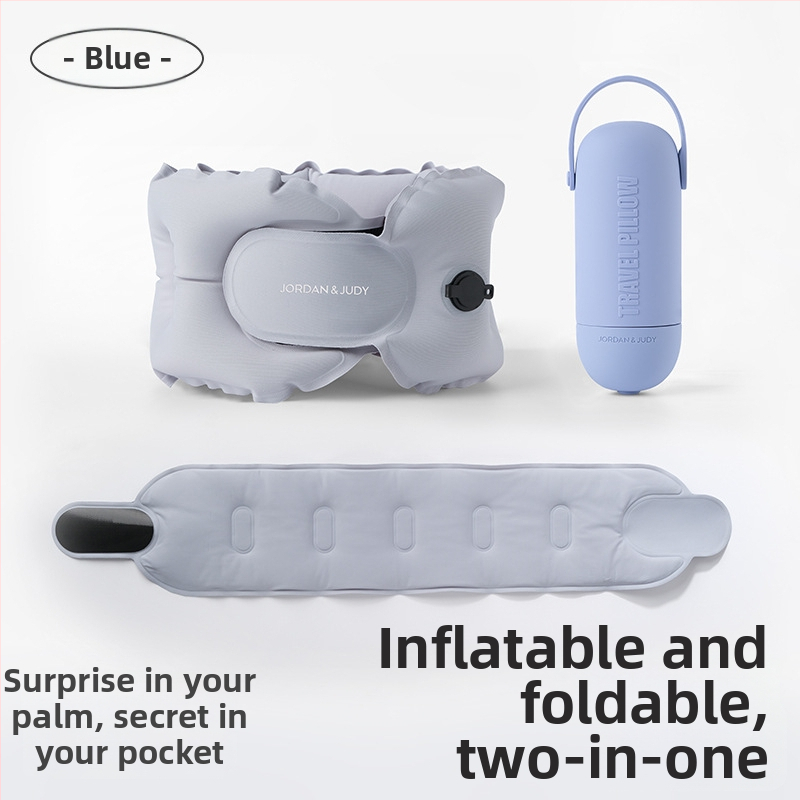 Надуваема U-образна възглавница за пътуване, компактна и преносима за самолети и високоскоростни влакове, напълнена с въздух, тегло под 0,5 кг