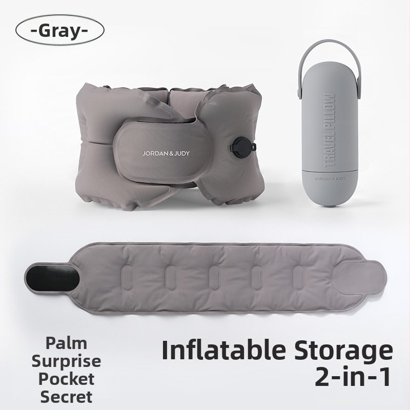 Надуваема U-образна възглавница за пътуване, компактна и преносима за самолети и високоскоростни влакове, напълнена с въздух, тегло под 0,5 кг